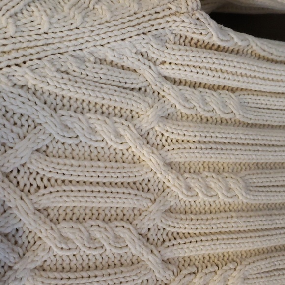 LOFT Cream cable knit sweater - Picture 2 of 3